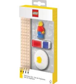 LEGO® Lego®|Tuscher Og Farver>Stationery Blyantsæt - 8 Dele - Rød/Blå m. Minifigur