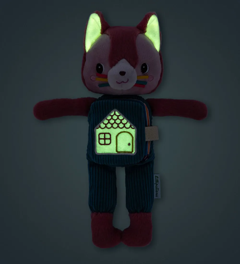 Lilliputiens Babylegetøj|Aktivitetslegetøj>Krammebog - Selvlysende - Katten Jeanne