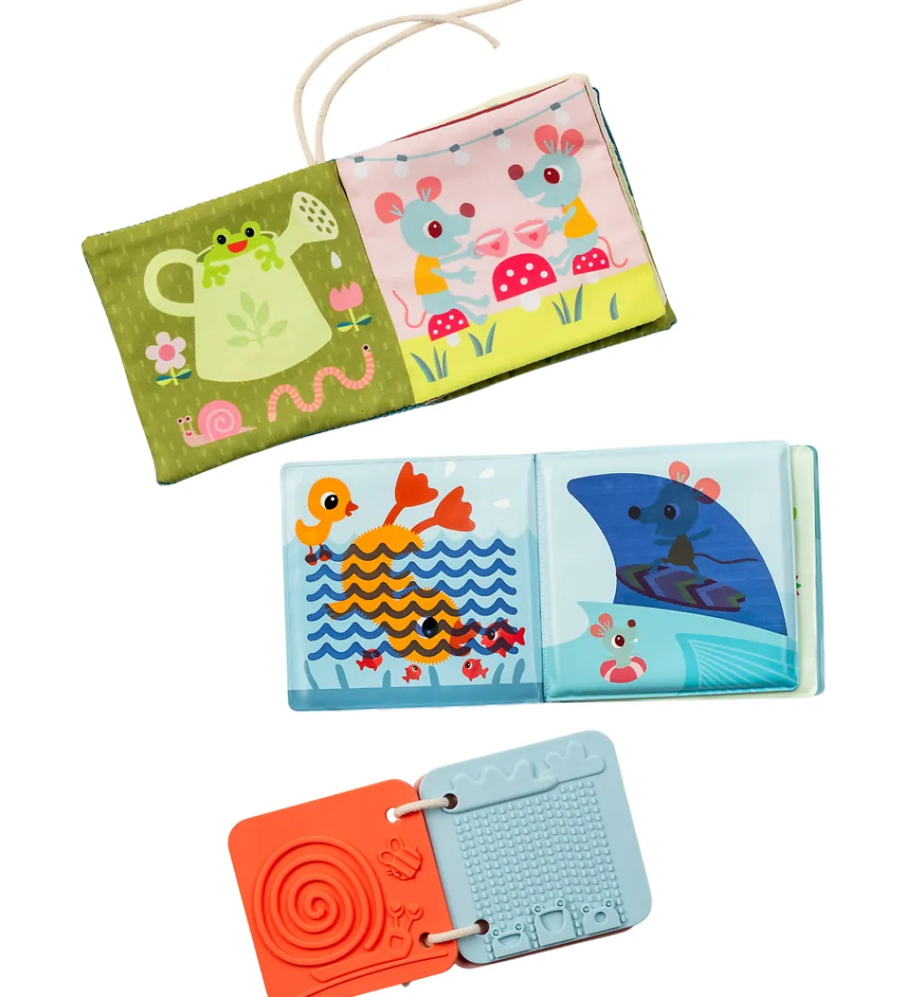 Lilliputiens Babylegetøj|Aktivitetslegetøj>Sansebøger - 3-pak - Jeanne