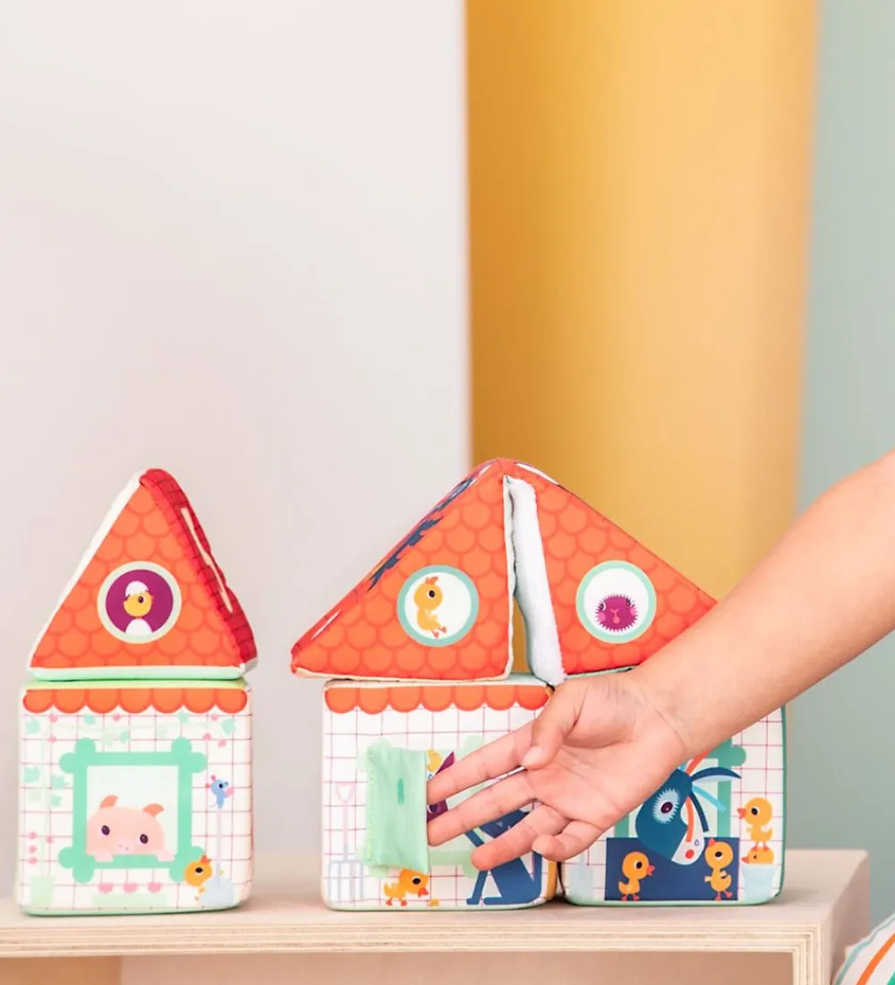 Lilliputiens Stablelegetøj>Stableklodser - Farm House Stacking Cubes