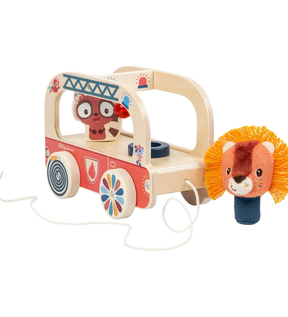 Lilliputiens Babylegetøj>Træklegetøj - Jack Brandbil