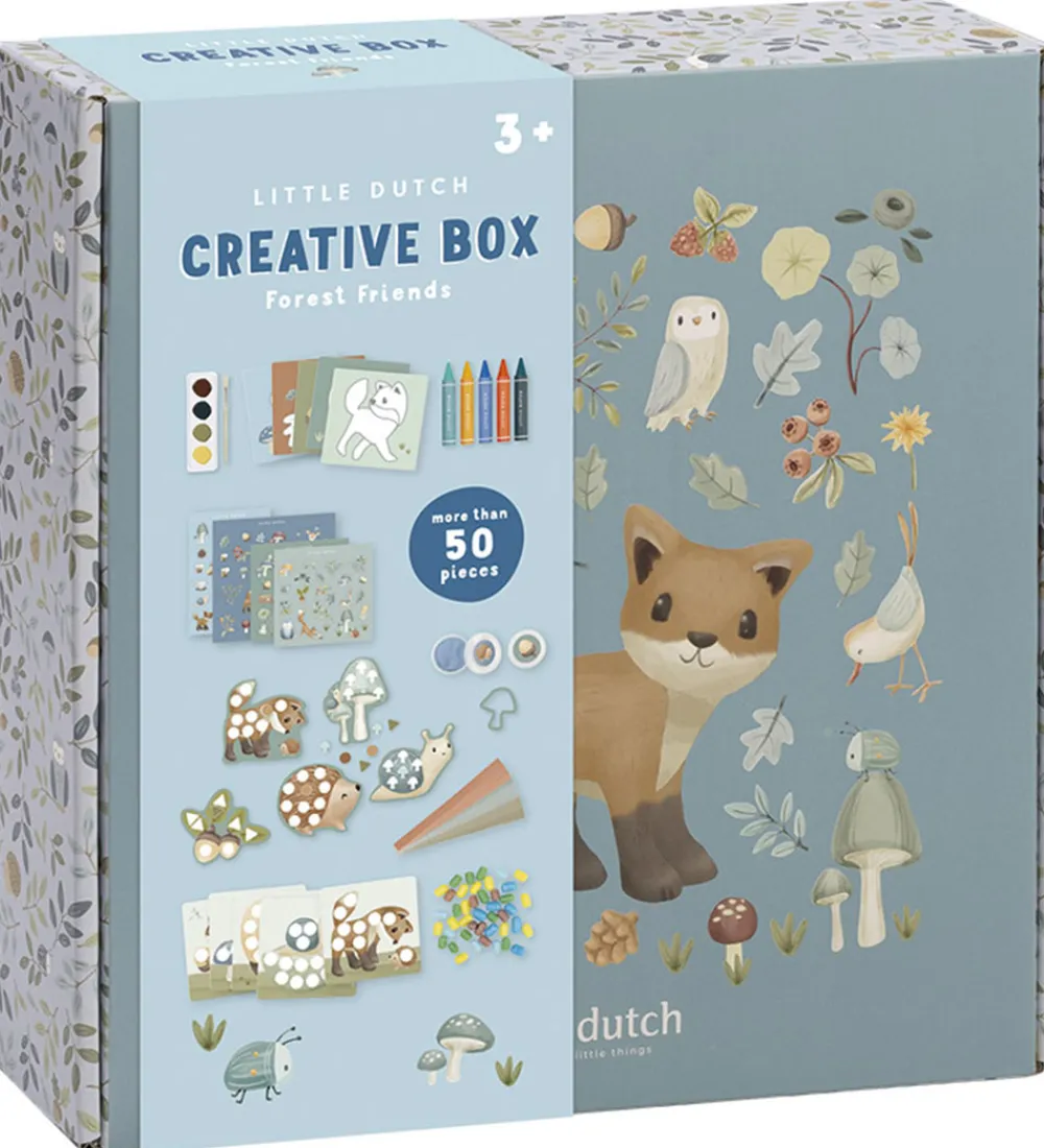 Little Dutch Kreasæt>Kreativitetsæske - 50+ Dele - Forest Friends