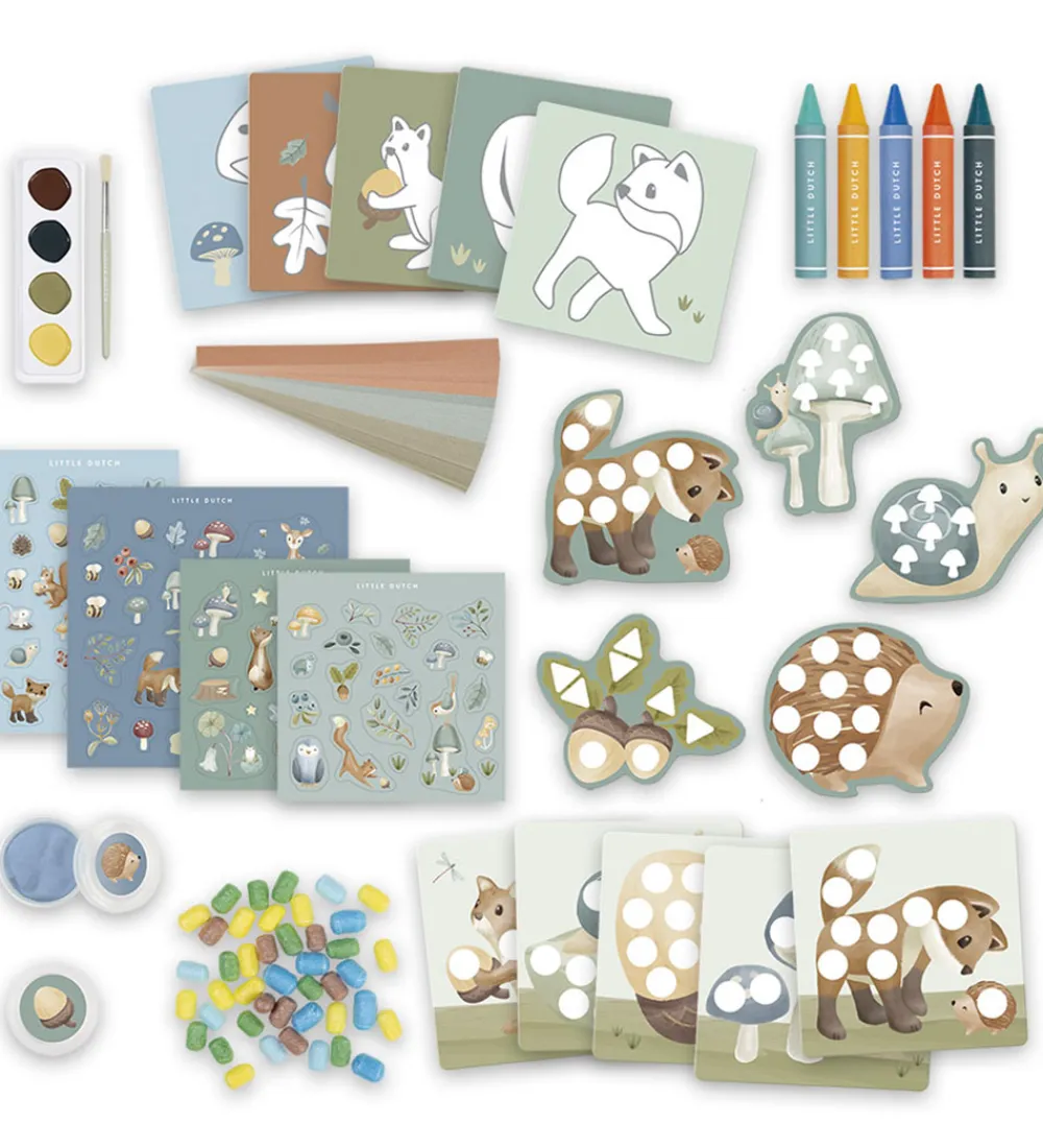 Little Dutch Kreasæt>Kreativitetsæske - 50+ Dele - Forest Friends