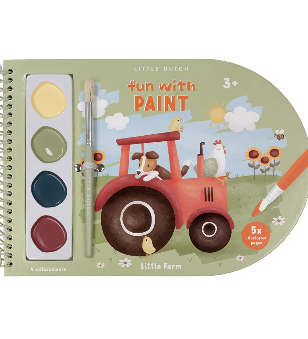 Little Dutch Malebog>Malebog m. Vandfarver/Pensel - Little Farm