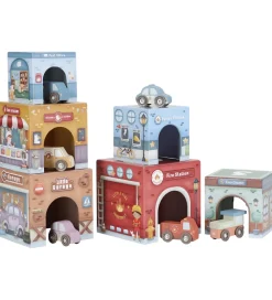 Little Dutch Trælegetøj>Stablekasser m. 6 Biler - Træ - Multi