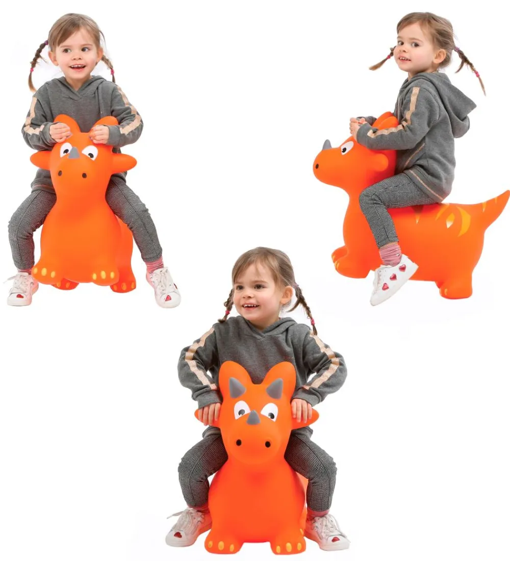 Ludi Motorisk Legetøj>Hoppedyr - Dino - Orange