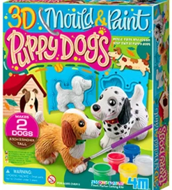 4M Kreasæt>Støb & Mal - 3D Hvalpehunde