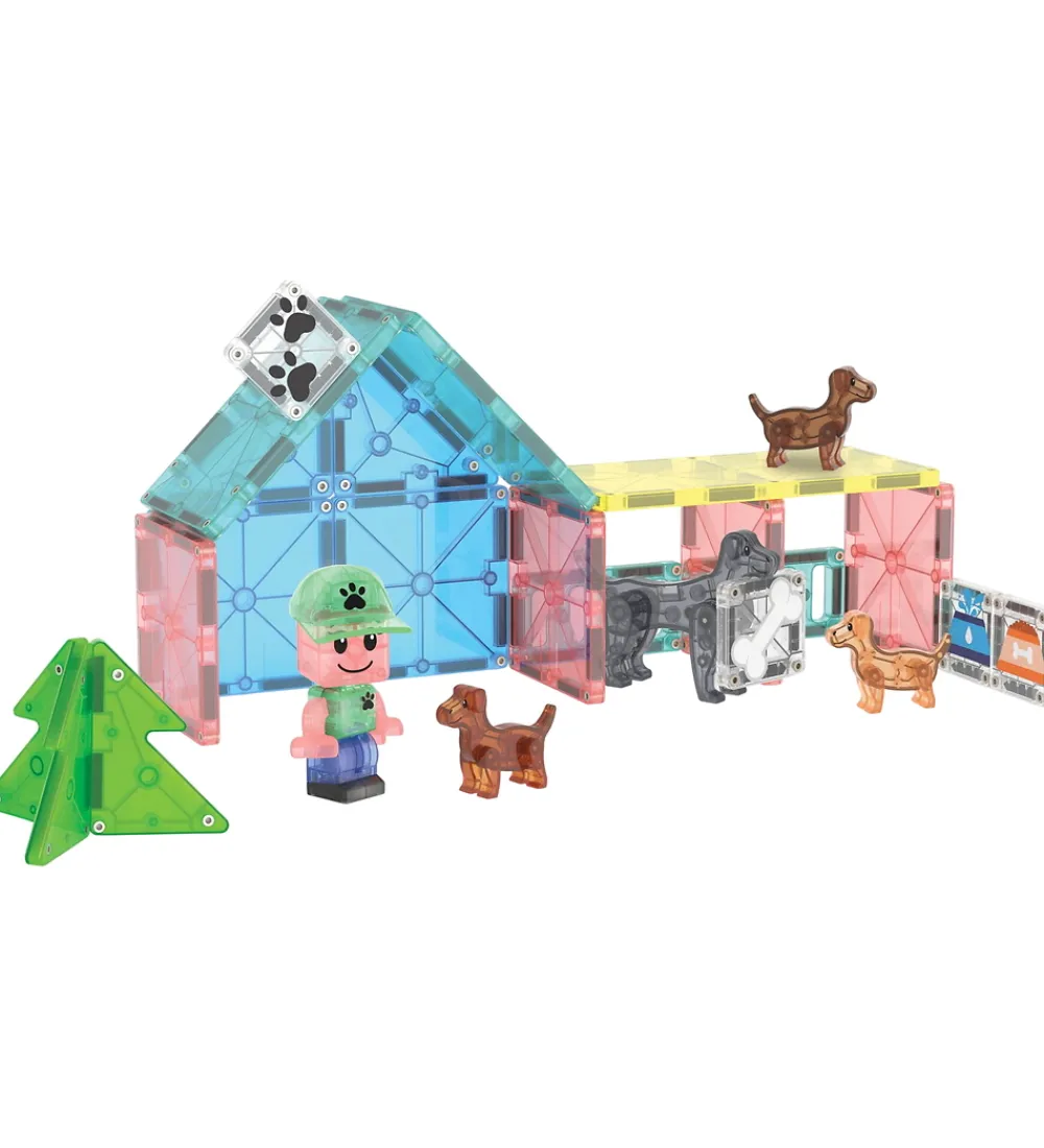 Magna-Tiles Magnetlegetøj|Konstruktionslegetøj>Magnetsæt - 27 Dele - Doggy Daycare + MicroMAGS