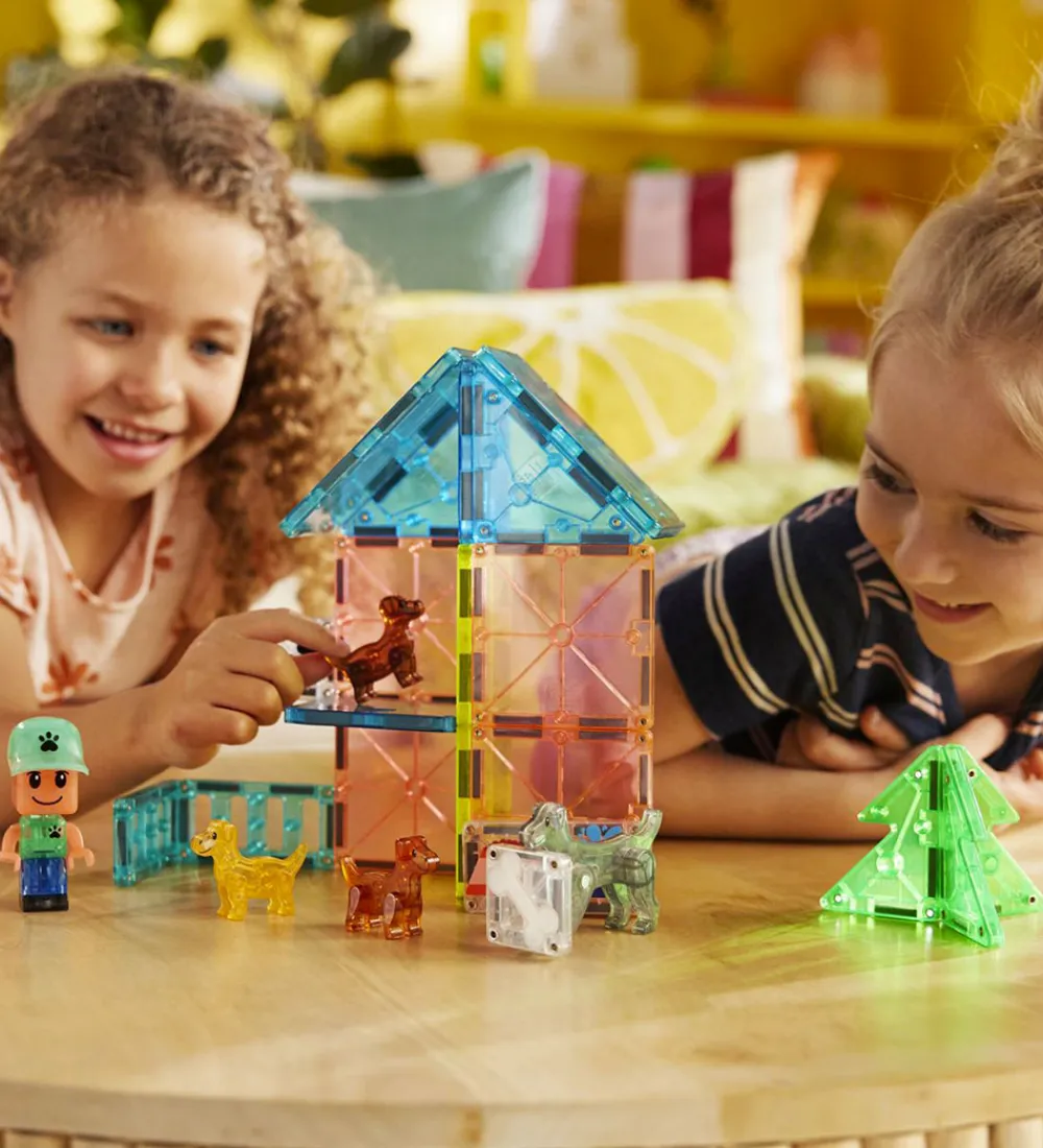 Magna-Tiles Magnetlegetøj|Konstruktionslegetøj>Magnetsæt - 27 Dele - Doggy Daycare + MicroMAGS