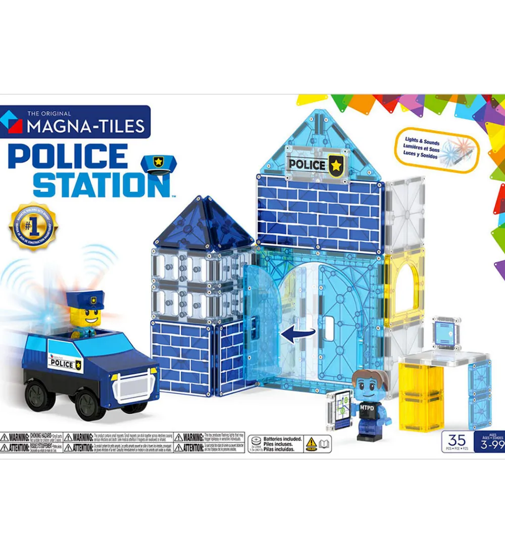 Magna-Tiles Magnetlegetøj|Konstruktionslegetøj>Magnetsæt - 35 Dele - Police Station + MicroMAGS
