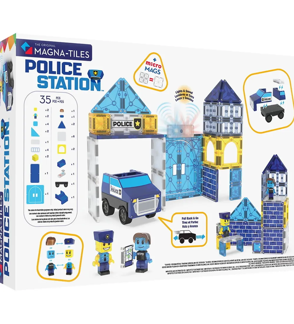 Magna-Tiles Magnetlegetøj|Konstruktionslegetøj>Magnetsæt - 35 Dele - Police Station + MicroMAGS