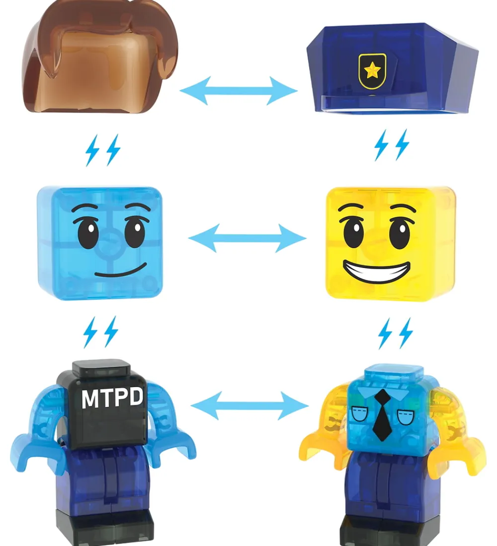 Magna-Tiles Magnetlegetøj|Konstruktionslegetøj>Magnetsæt - 35 Dele - Police Station + MicroMAGS
