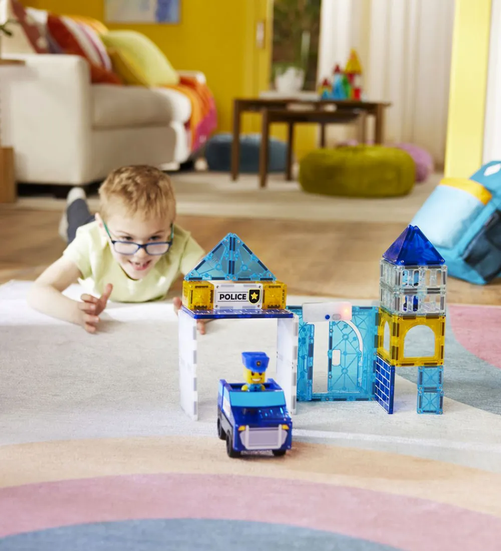 Magna-Tiles Magnetlegetøj|Konstruktionslegetøj>Magnetsæt - 35 Dele - Police Station + MicroMAGS