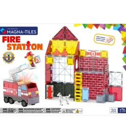 Magna-Tiles Magnetlegetøj|Konstruktionslegetøj>Magnetsæt - 50 Dele - Fire Station + MicroMAGS