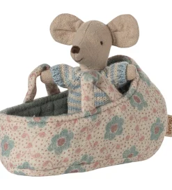 Maileg Dukker Og Tilbehør>Babymus i Babylift - Blå