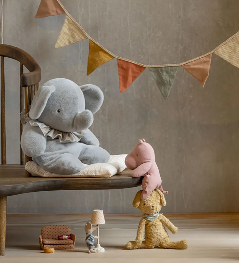 Maileg Bamser>Bamse - Plyselefant- Stor - Blå/Grå