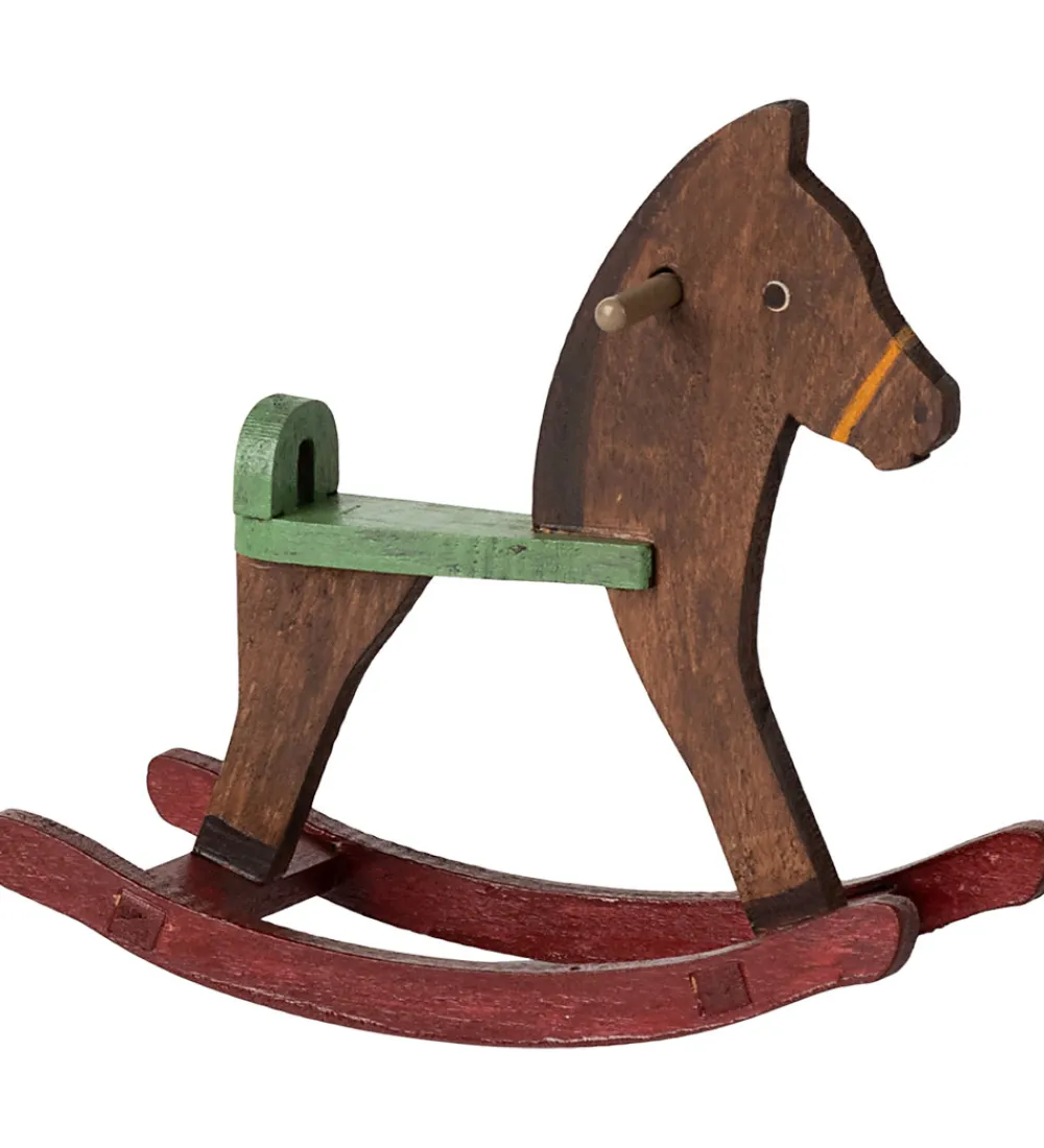 Maileg Dukker Og Tilbehør>Gyngehest - Mus - Mørk Brun