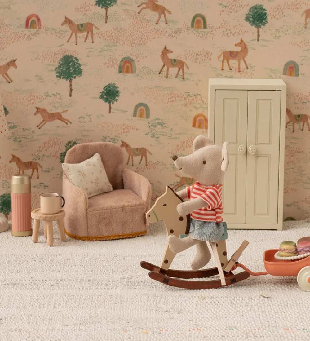 Maileg Dukker Og Tilbehør>Gyngehest - Mus - Plettet