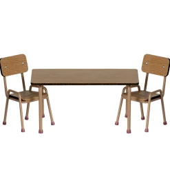 Maileg Dukker Og Tilbehør>Miniature Bord Og Stole - Mus - Mørk Pudder