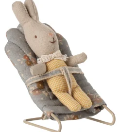 Maileg Dukker Og Tilbehør>Miniature Skråstol - My - Blå m. Blomster