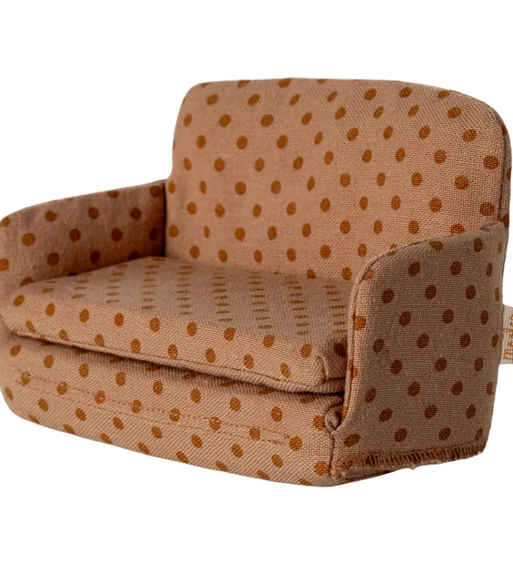 Maileg Dukker Og Tilbehør>Miniature Sofaseng - Mus -Prikker