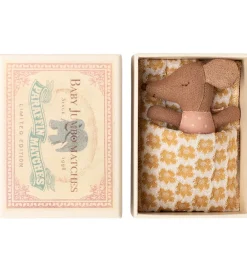 Maileg Dukker Og Tilbehør>Mus - Baby Mus i Tændstikæske - Rosa