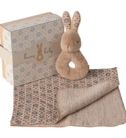 Maileg Gribelegetøj|Babylegetøj>Ranglesæt - Harerangle/Stofble- Cream Peach