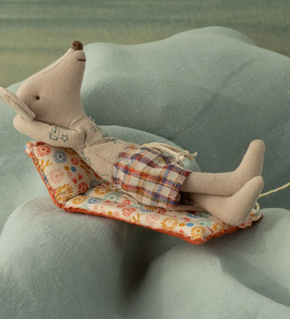 Maileg Bamser>Strand-mus m. Luftmadras - Far Mus - Blomster
