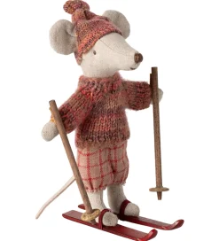Maileg Dukker Og Tilbehør>Vinter-mus m. Ski - Storesøster - Rose