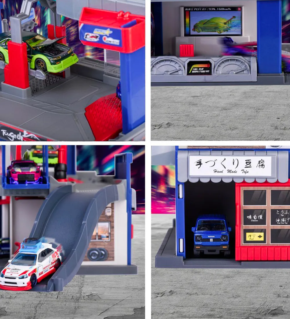Majorette Biler, Tog Og Køretøjer>Garage m. Bil, Lyd og Lys - Japan Series Tuning Garage