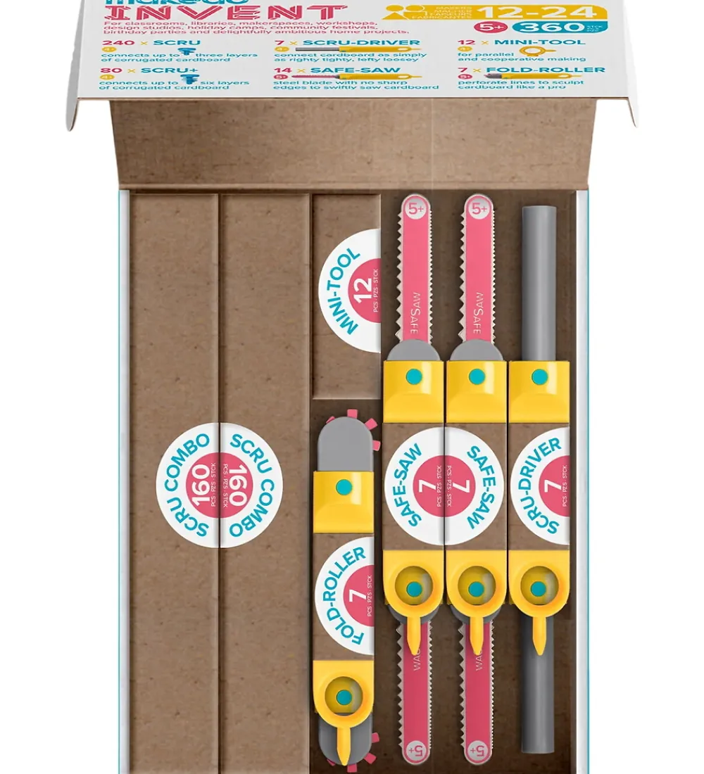 MakeDo Kreativ Leg|Kreasæt>Værktøj til Pap - Invent - 360 Dele