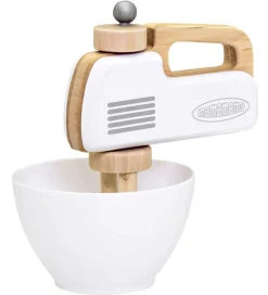 MaMaMeMo Legemad>Håndmixer m. Skål - Træ - Hvid