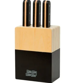 MaMaMeMo Legemad|Legekøkken Og Legemøbel>Knivblok m. 3 Knive - Træ