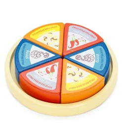 MaMaMeMo Legemad>Legemad - Træ - Rund Ost m. Trekanter