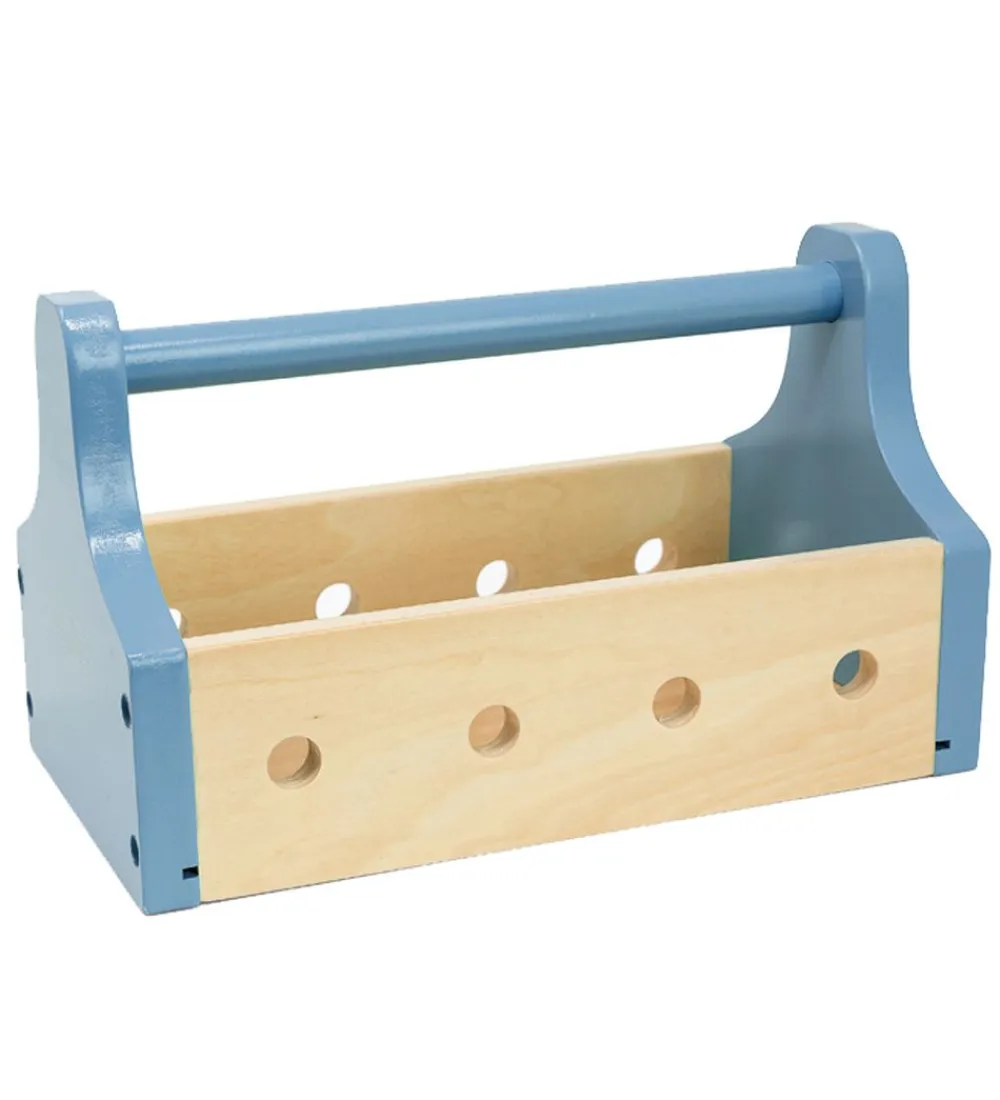 MaMaMeMo Legeværktøj>Værktøjskasse - Træ/Lyseblå