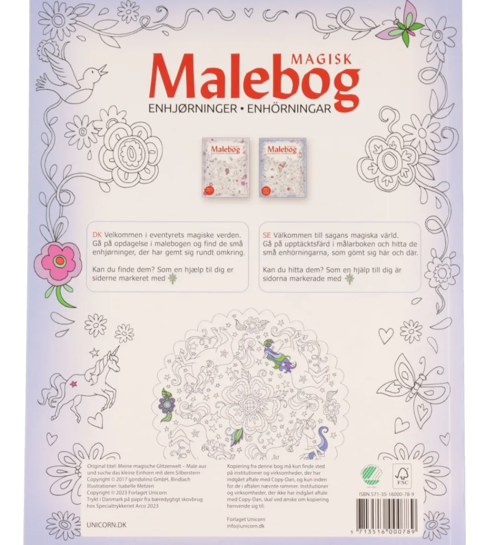 Mandalas Malebog>Malebog - Magisk - Enhjørninger