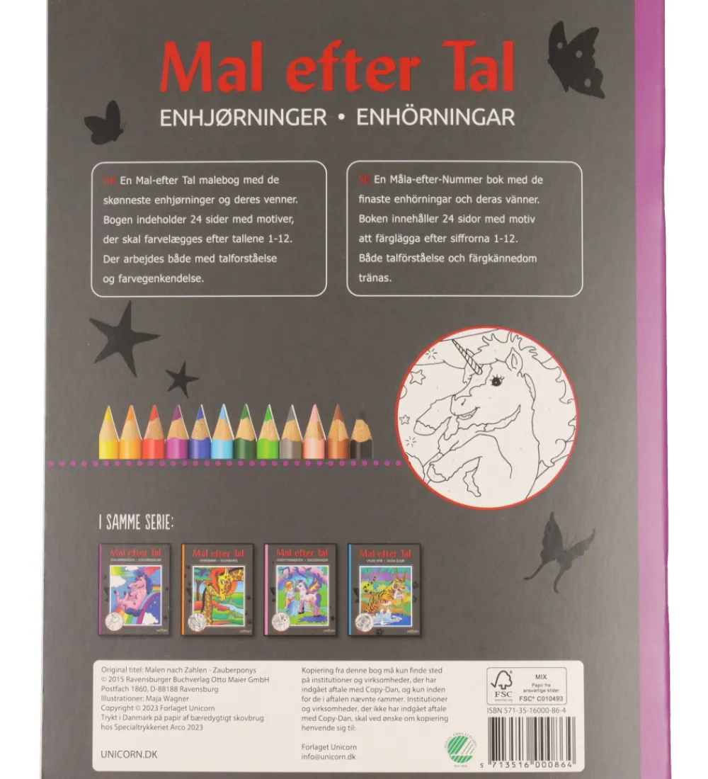 Mandalas Malebog>Malebog - Mal efter Tal - Enhjørninger