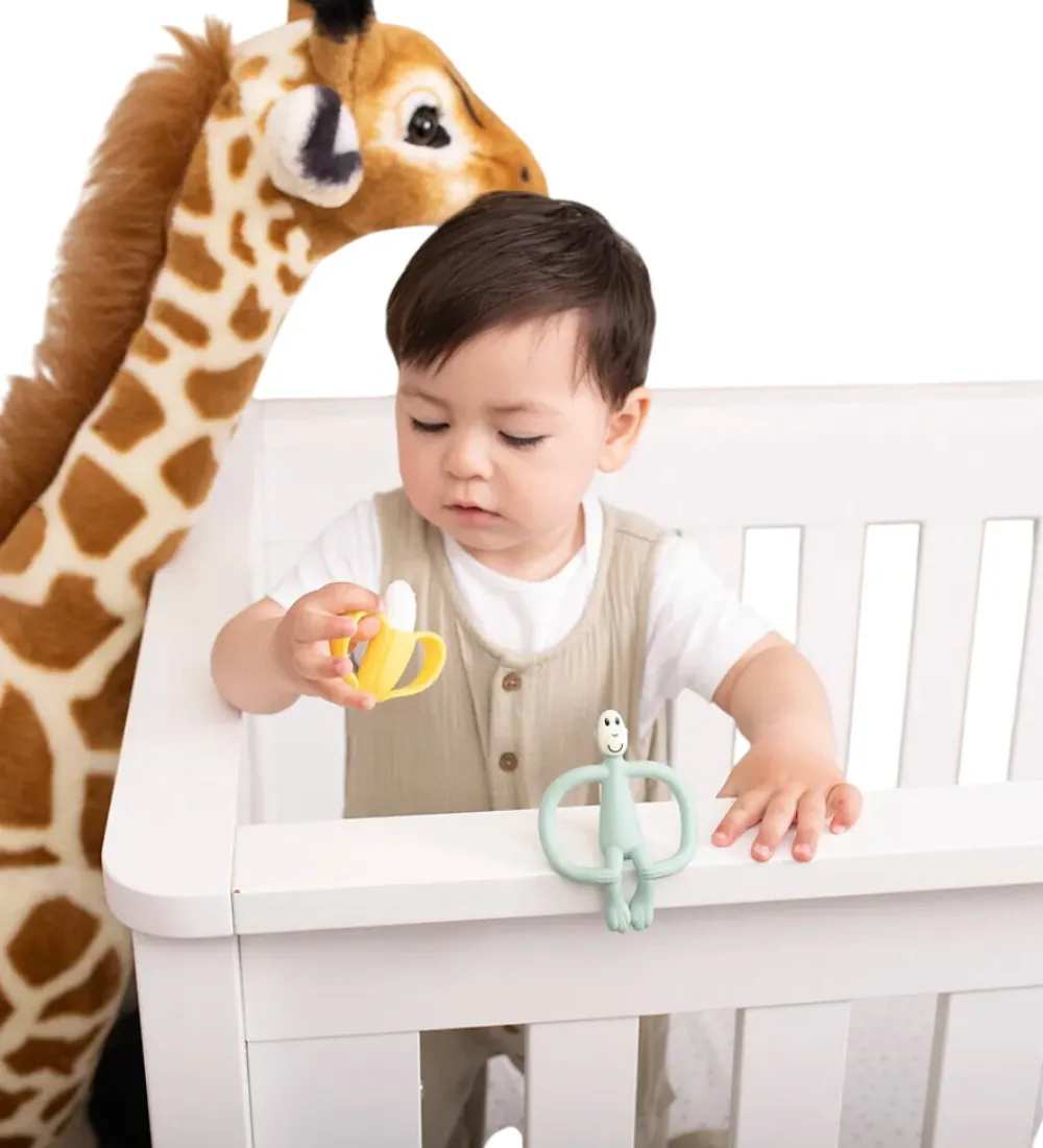 Matchstick Monkey Bideringe|Babylegetøj>Bideringe - 2-pak - Banana & Monkey - Grøn