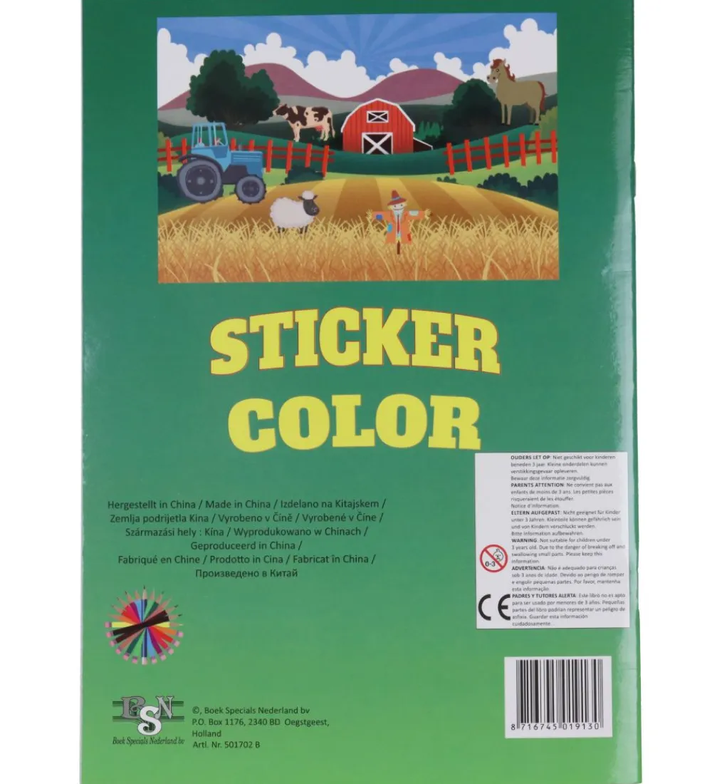 Megastar Malebog>Malebog m. Klistermærker - 32 Sider - Bondegård