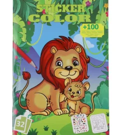 Megastar Malebog>Malebog m. Klistermærker - 32 Sider - Dyr