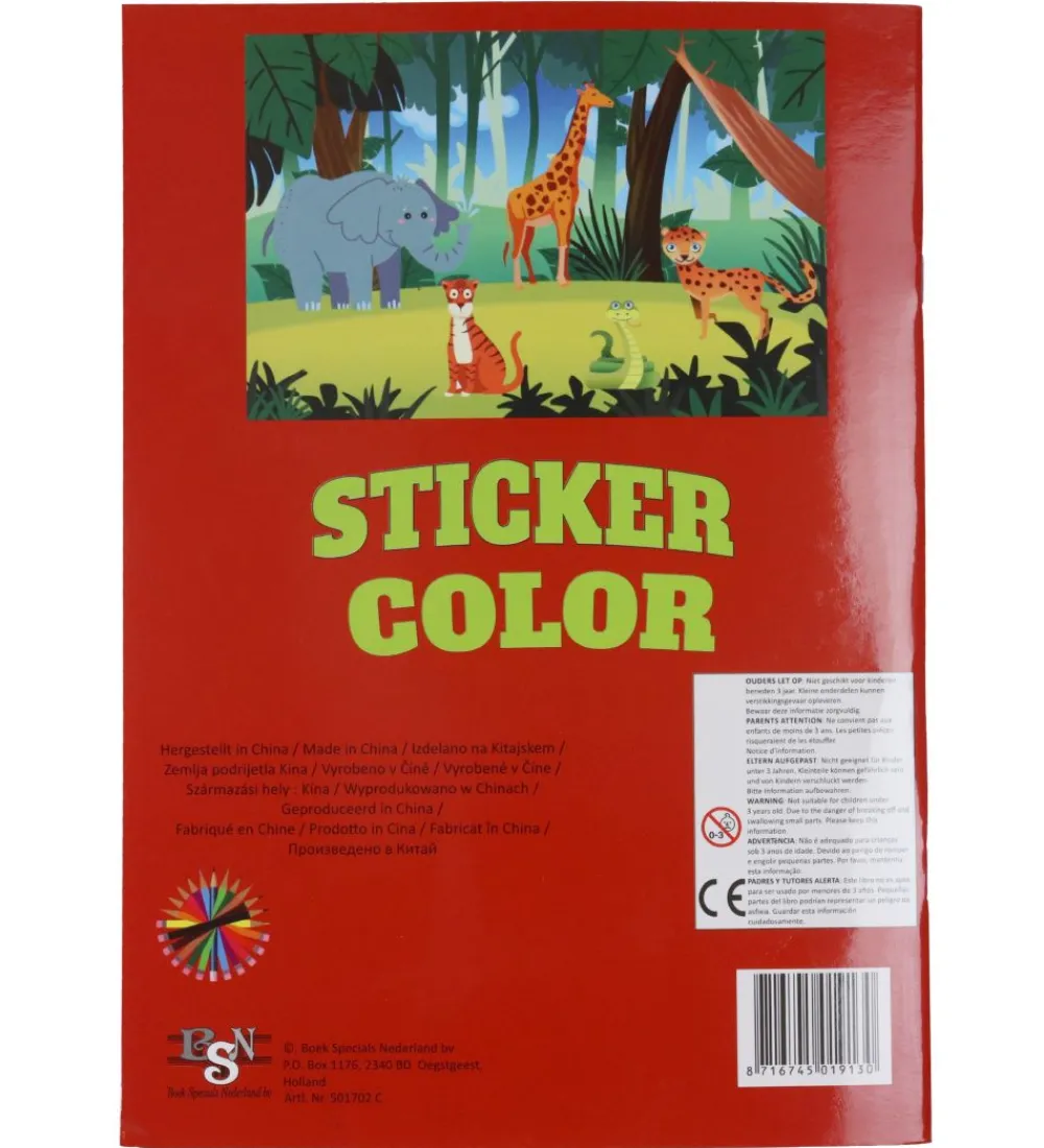 Megastar Malebog>Malebog m. Klistermærker - 32 Sider - Dyr