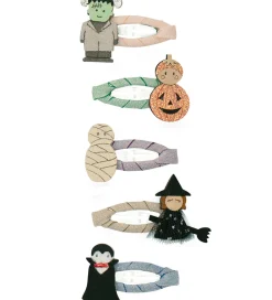 Mimi & Lula Halloween>Hårspænder - 5-pak - 4 cm - Mini Monster