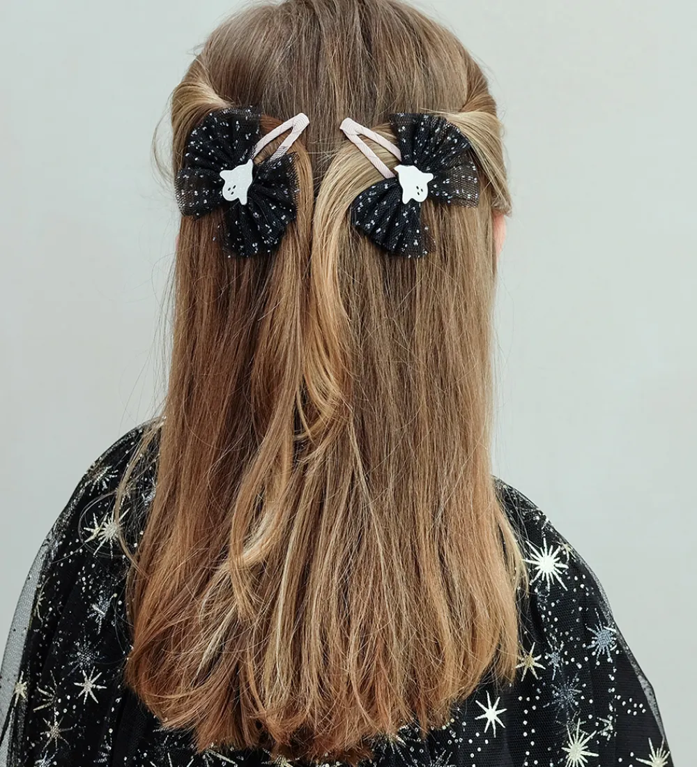 Mimi & Lula Halloween>Hårspænder - 2-pak - 5 cm - Ghost Tulle Halloween