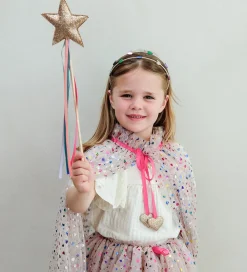 Mimi & Lula Udklædningstøj>Kappe - Tyl - Beige Rainbow Hearts