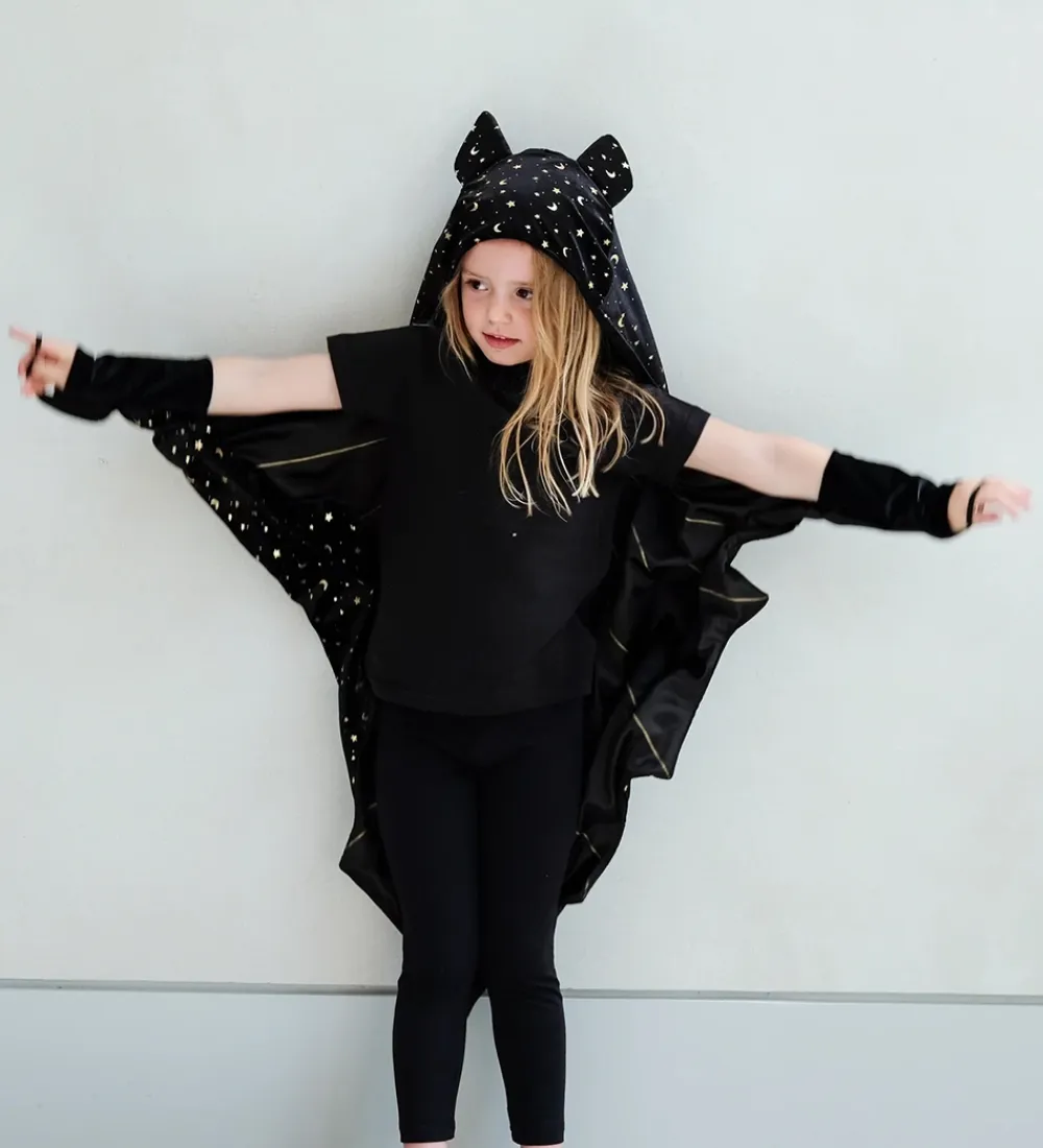 Mimi & Lula Udklædningstøj>Kappe m. Hætte - Black Bat Halloween