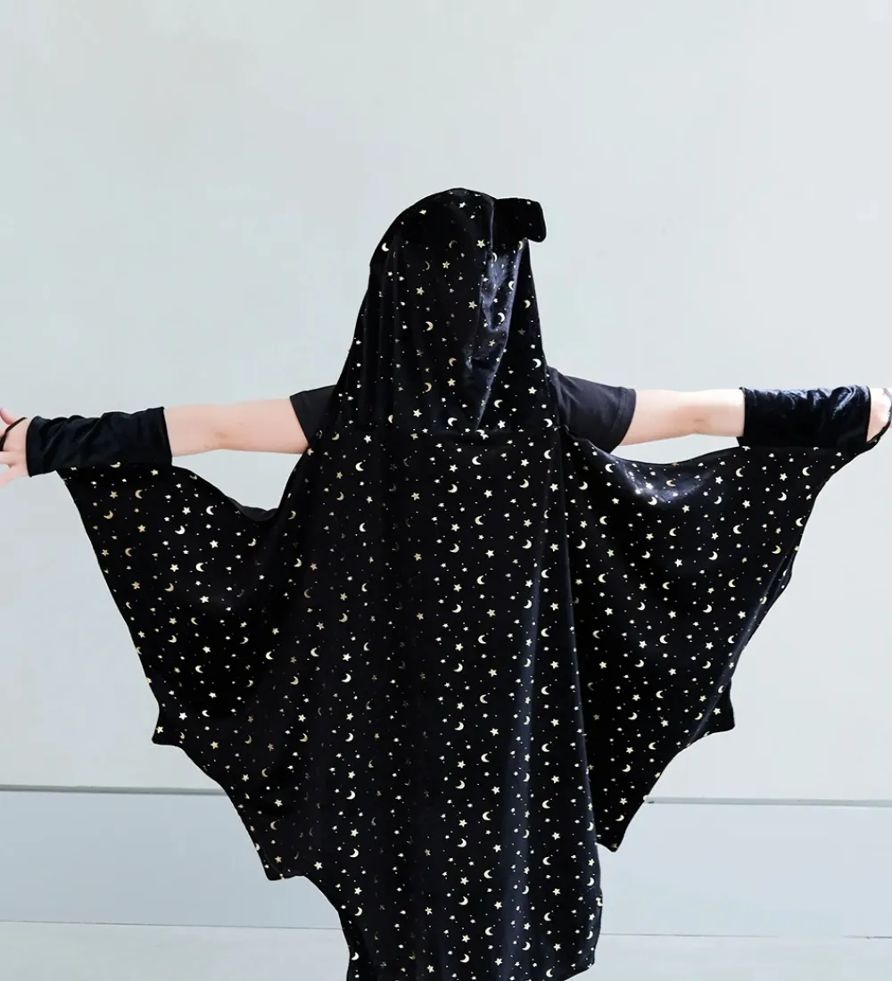 Mimi & Lula Udklædningstøj>Kappe m. Hætte - Black Bat Halloween