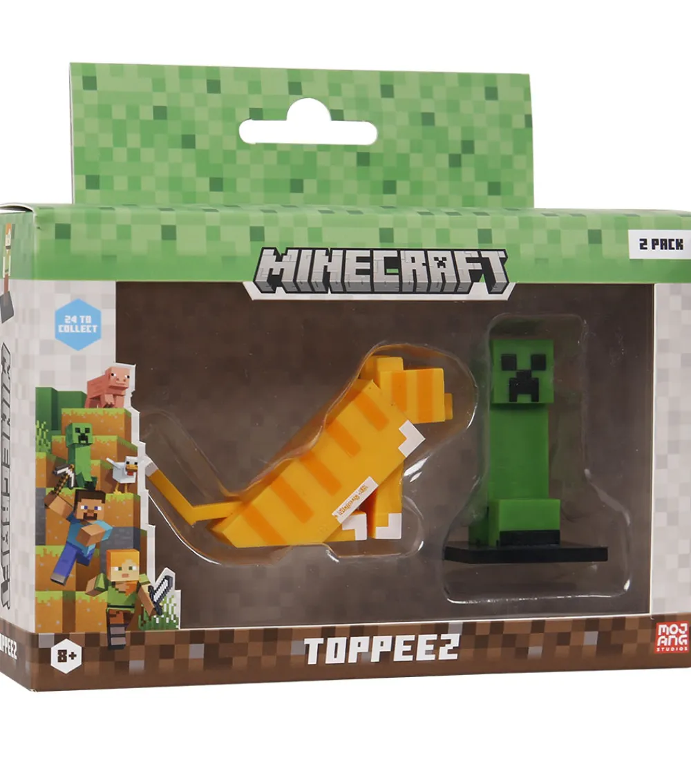 Minecraft Figurer>Legetøjsfigurer - 3D - 2-pak - Cat/Creeper