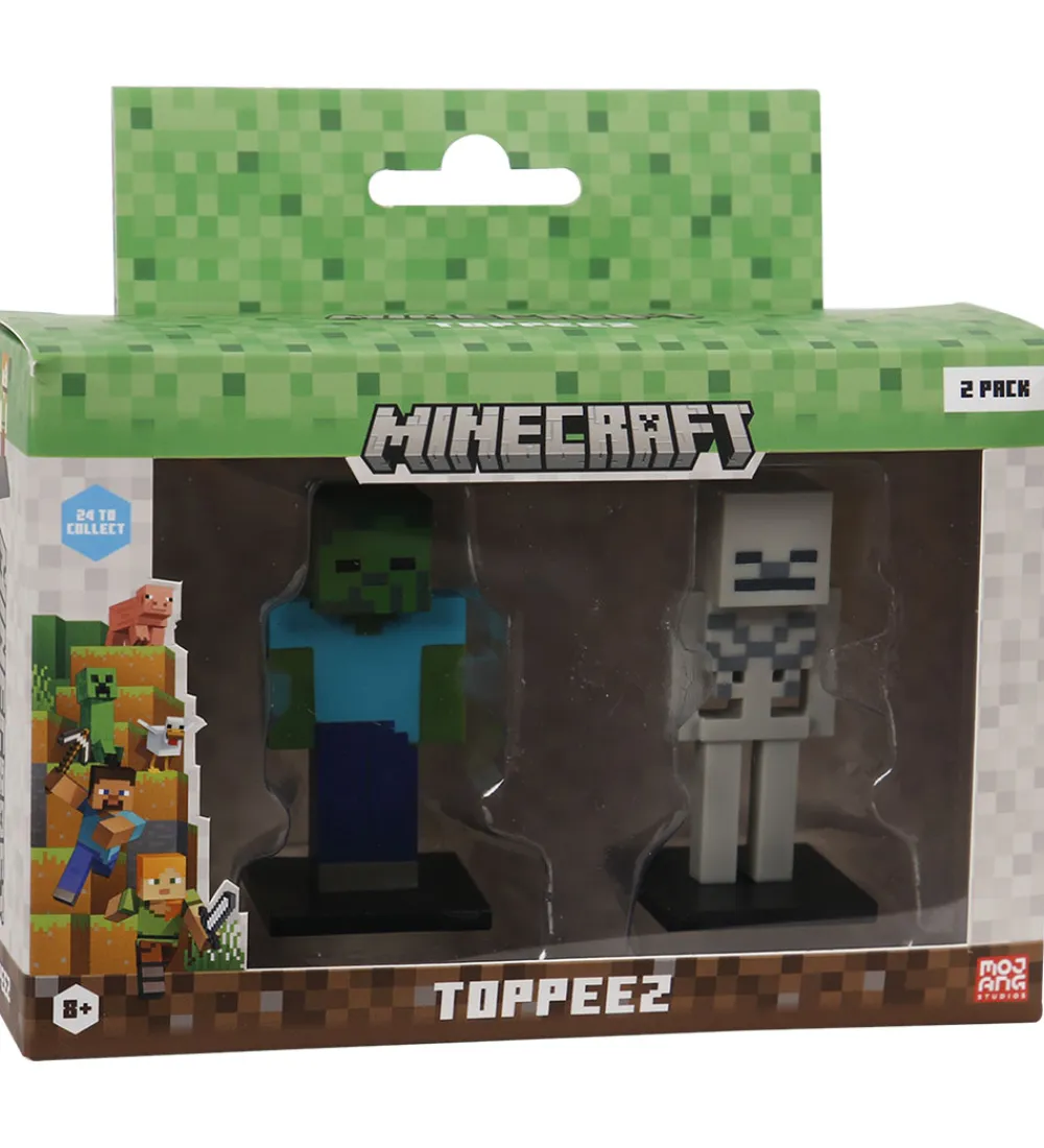 Minecraft Figurer>Legetøjsfigurer - 3D - 2-pak - Zombie/Skeleton
