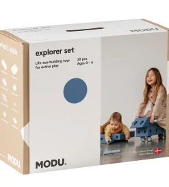 MODU Tumledyr|Motorisk Legetøj>Explorer Sæt - 20 Dele - 55x40x20 cm - Deep Blue/Sky Blue