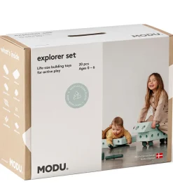 MODU Tumledyr|Motorisk Legetøj>Explorer Sæt - 20 Dele - 55x40x20 cm - Ocean Mint/Forest Gr